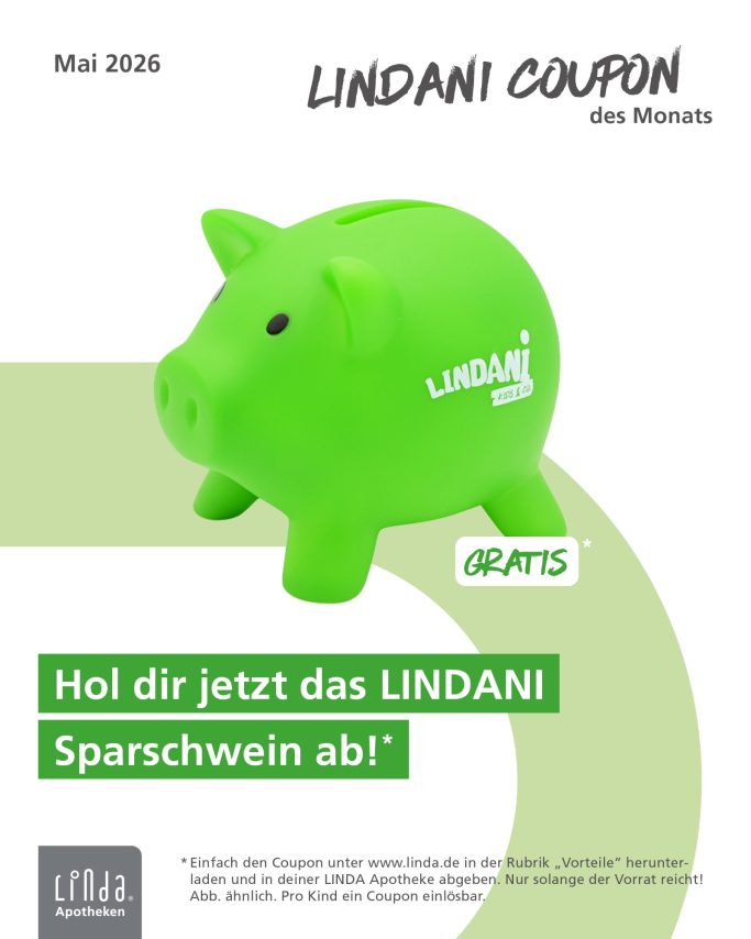 LINDANI Coupon Lindani Gutschein mit einem Sparschwein und dem Text "Hol dir jetzt das UNDA! Sparschwein ab!"